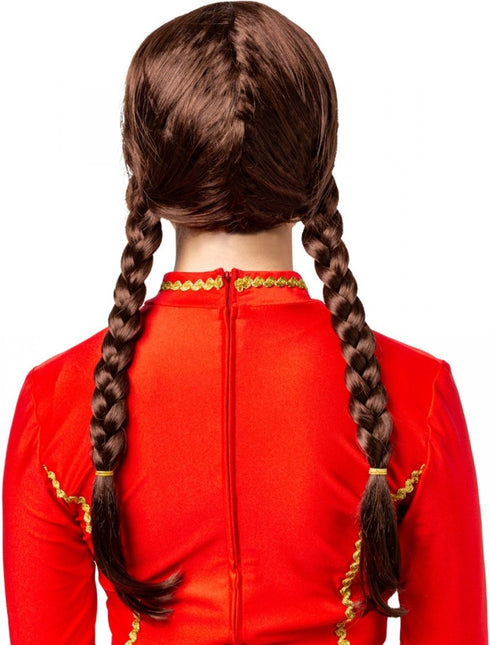 Vlechten Pruik Bruin van Orlob koop je bij Partywinkel