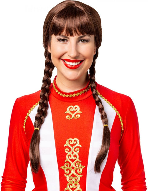 Vlechten Pruik Bruin van Orlob koop je bij Partywinkel