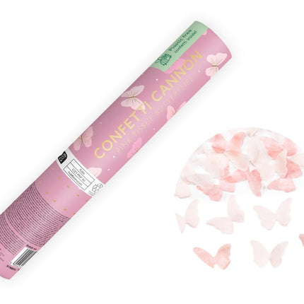 Vlinder Confetti Kanon Wit 20cm van Partydeco koop je bij Partywinkel