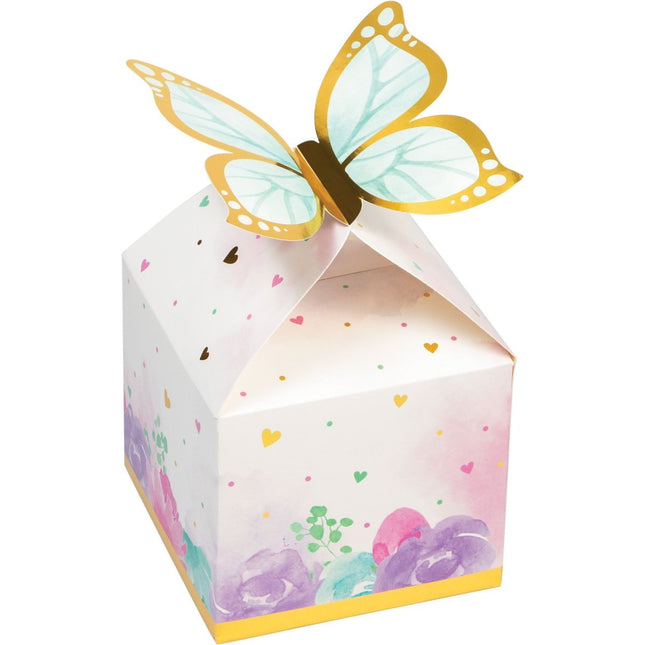 Vlinder Uitdeelbox 13cm 8st van Creative Converting koop je bij Partywinkel