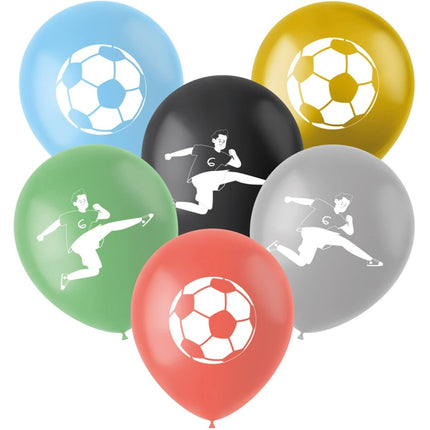 Voetbal Ballonnen Gekleurd 33cm 6st van Folat koop je bij Partywinkel