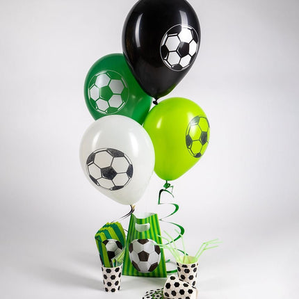 Voetbal Ballonnen Groen 30cm 8st van Paper Dreams koop je bij Partywinkel