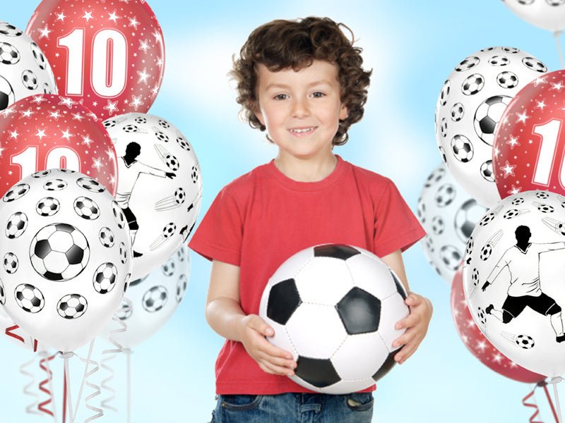 Voetbal Ballonnen Wit 30cm 6st van Partydeco koop je bij Partywinkel