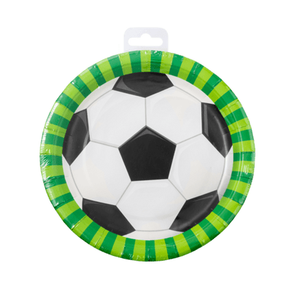 Voetbal Borden Zwart Wit 23cm 8st van Paper Dreams koop je bij Partywinkel