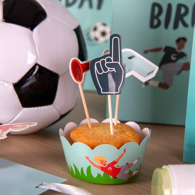 Voetbal Cupcake Toppers 6st van Folat koop je bij Partywinkel