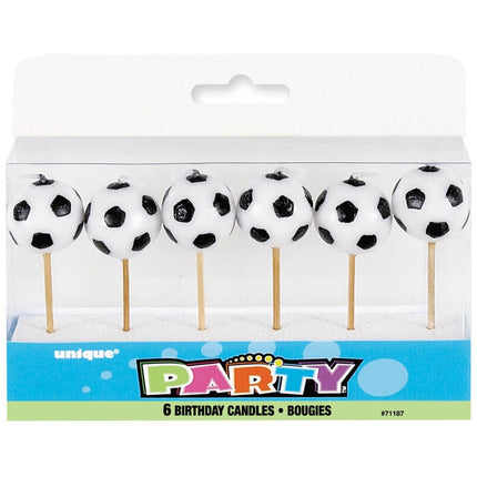 Voetbal Kaarsjes 14cm 6st van Unique koop je bij Partywinkel