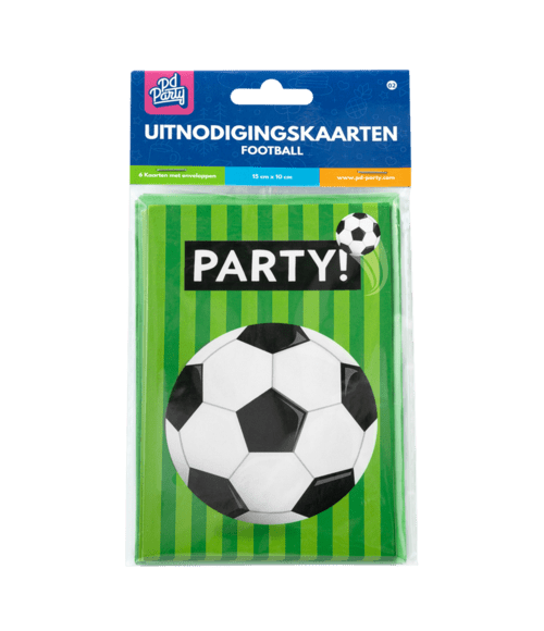 Voetbal Uitnodigingen Groen 6st van Paper Dreams koop je bij Partywinkel
