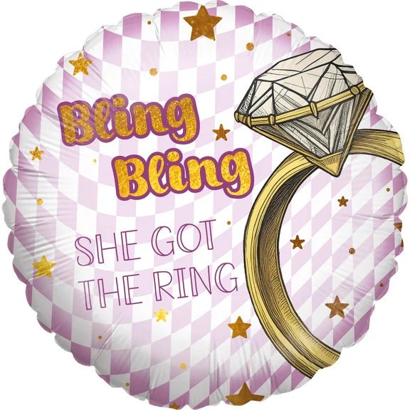 Vrijgezellenfeest Helium Ballon Roze Bling Bling Leeg 45cm van VDV Benefit koop je bij Partywinkel