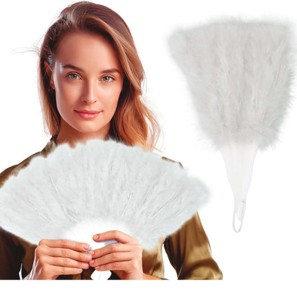 Waaier Witte Veren van Fiestas Guirca koop je bij Partywinkel