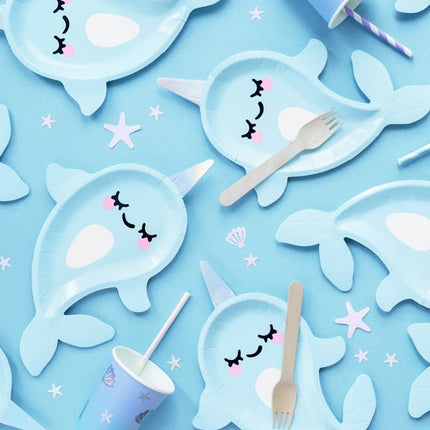 Walvis Borden 29cm 6st van Partydeco koop je bij Partywinkel