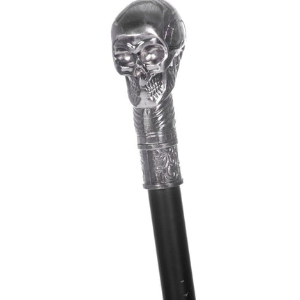 Zwart Zilveren Wandelstok Doodshoofd van Wilbers & Wilbers koop je bij Partywinkel