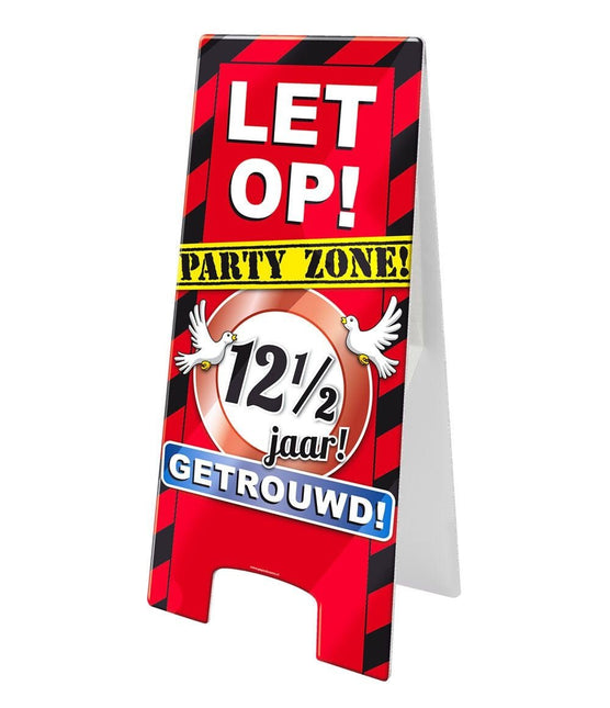 Warning Sign 12,5 Jaar Getrouwd 62,5cm van Paper Dreams koop je bij Partywinkel