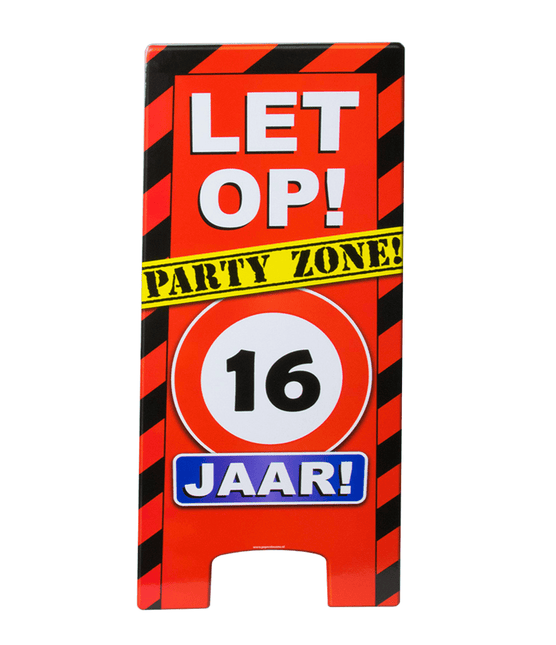 Warning Sign 16 Jaar 62,5cm van Paper Dreams koop je bij Partywinkel