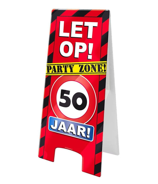 Warning Sign 50 Jaar 62,5cm van Paper Dreams koop je bij Partywinkel