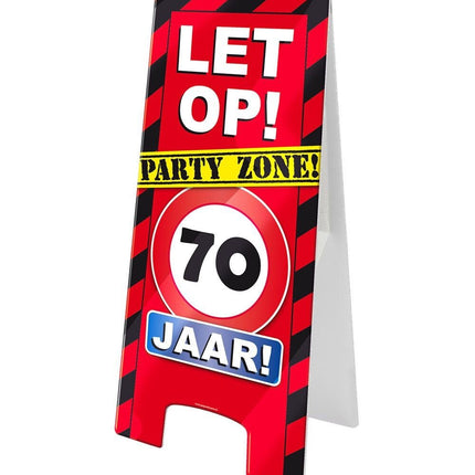 Warning Sign 70 Jaar 62,5cm van Paper Dreams koop je bij Partywinkel