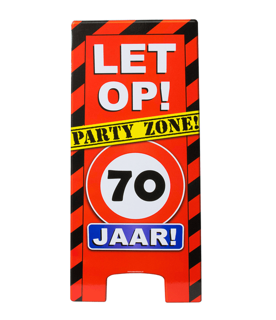 Warning Sign 70 Jaar 62,5cm van Paper Dreams koop je bij Partywinkel