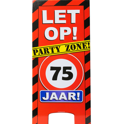 Warning Sign 75 Jaar 62,5cm van Paper Dreams koop je bij Partywinkel