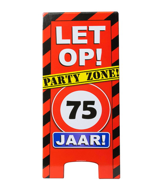 Warning Sign 75 Jaar 62,5cm van Paper Dreams koop je bij Partywinkel