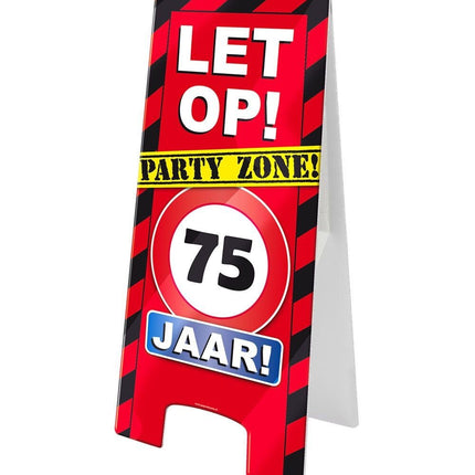 Warning Sign 75 Jaar 62,5cm van Paper Dreams koop je bij Partywinkel