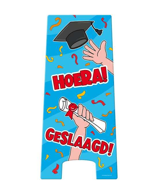 Warning Sign Geslaagd Cartoon 58cm van Paper Dreams koop je bij Partywinkel