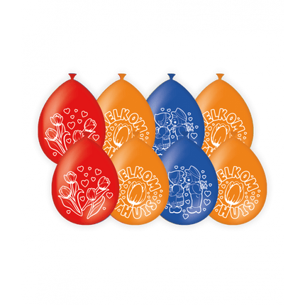 Welkom Thuis Ballonnen Latex 30cm 8st van Paper Dreams koop je bij Partywinkel