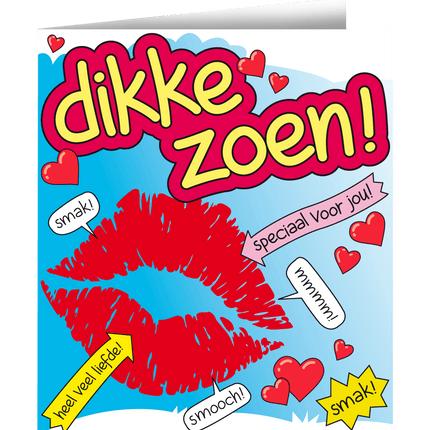 Wenskaart Dikke Zoen 16,5cm van Paper Dreams koop je bij Partywinkel