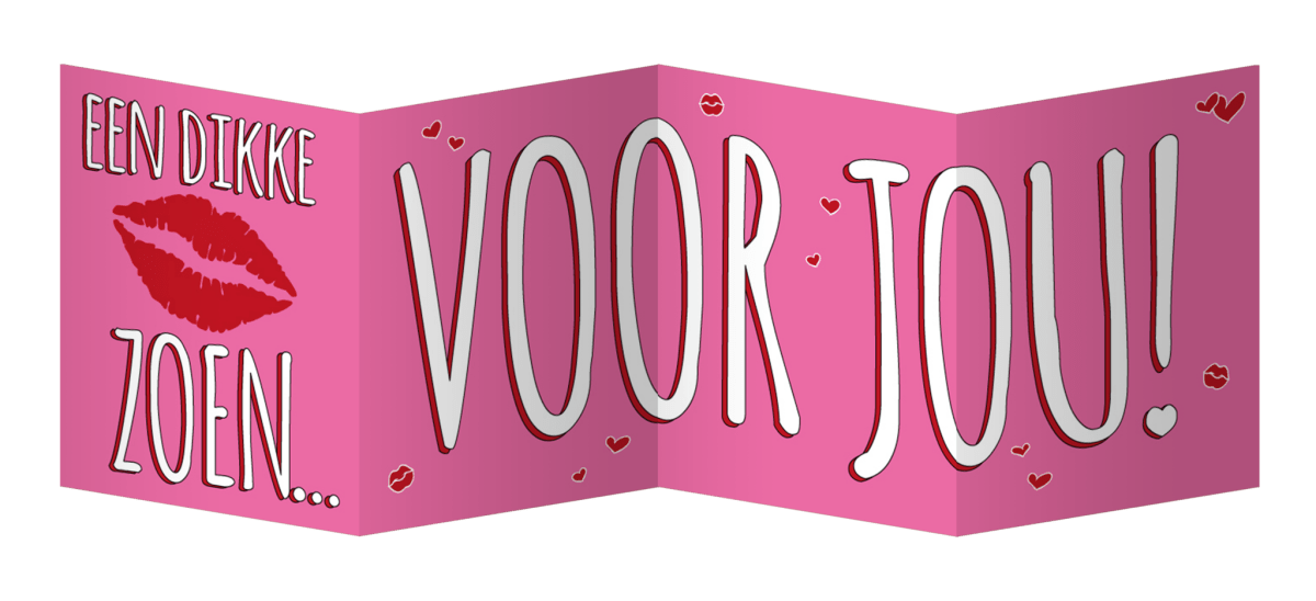 Wenskaart Dikke Zoen 17cm van Paper Dreams koop je bij Partywinkel