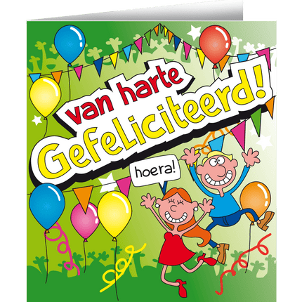 Wenskaart Van Harte 16,5cm van Paper Dreams koop je bij Partywinkel