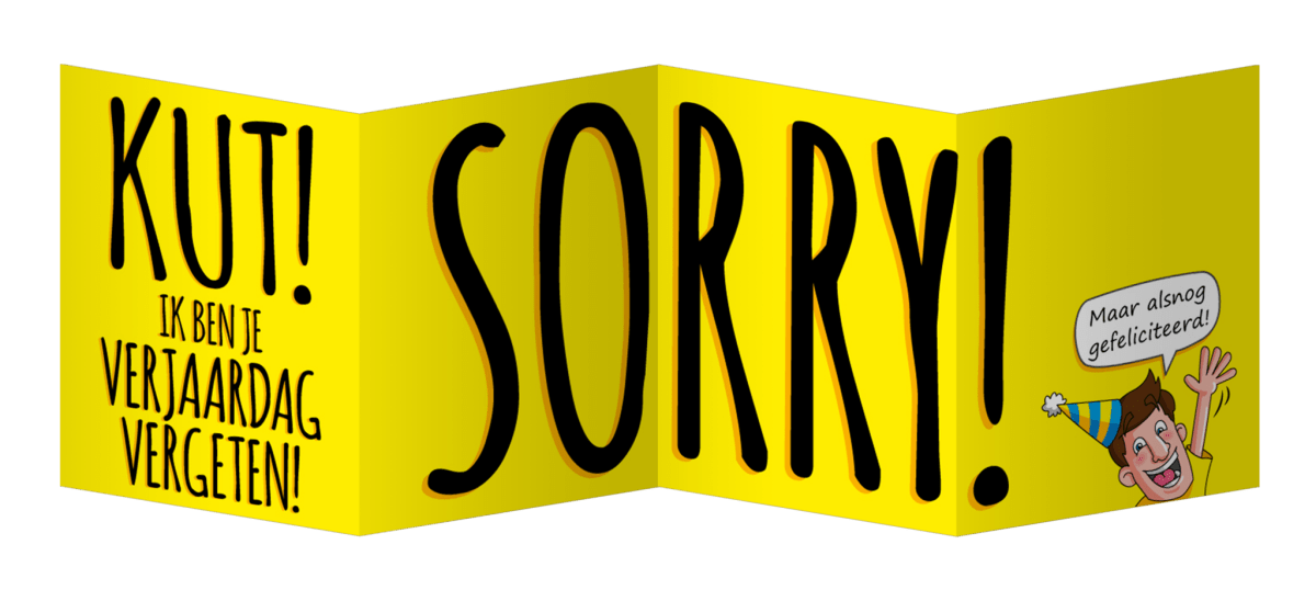 Wenskaart Vergeten 17cm van Paper Dreams koop je bij Partywinkel