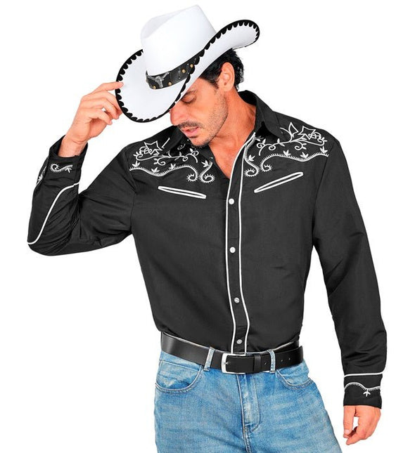 Western Cowboy Shirt Zwart van Widmann koop je bij Partywinkel