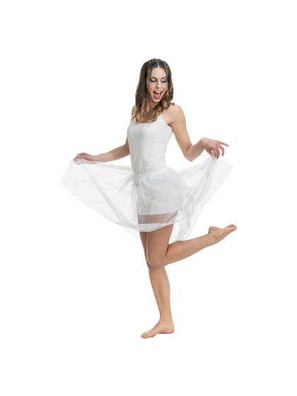 Witte Tule Rok Met Glitters Dames