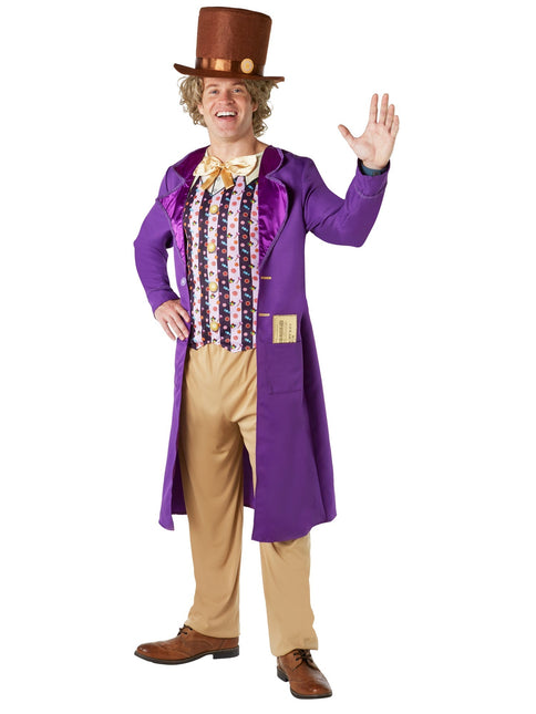 Willy Wonka Kostuum Paars Heren
