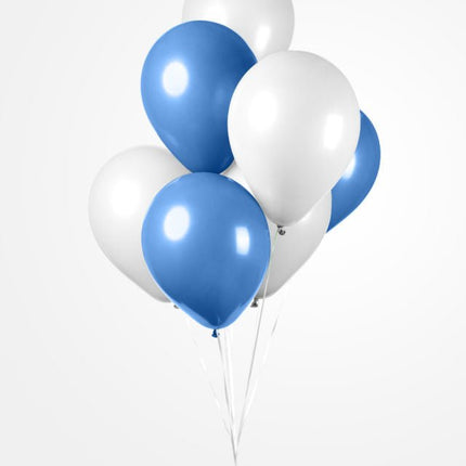 Wit Blauwe Ballonnen 30cm 10st van WeFiesta koop je bij Partywinkel