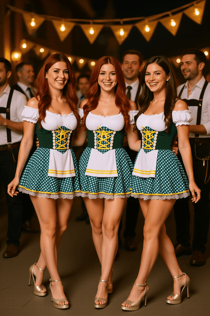 Wit Groene Dirndl Jurk Oktoberfest Sara van Partychimp koop je bij Partywinkel