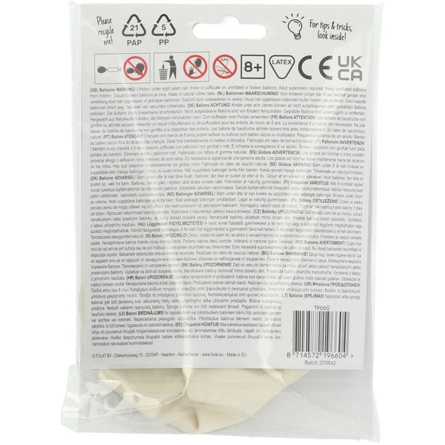 Witte Ballon Coconut White 80cm van Folat koop je bij Partywinkel