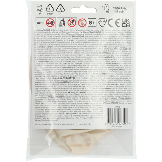 Witte Ballon Metallic Pearl White 78cm van Folat koop je bij Partywinkel