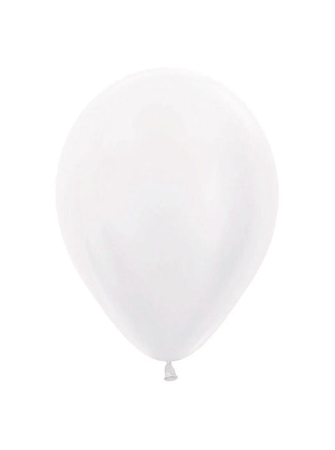 Witte Ballonnen Pearl 23cm 100st van Sempertex koop je bij Partywinkel