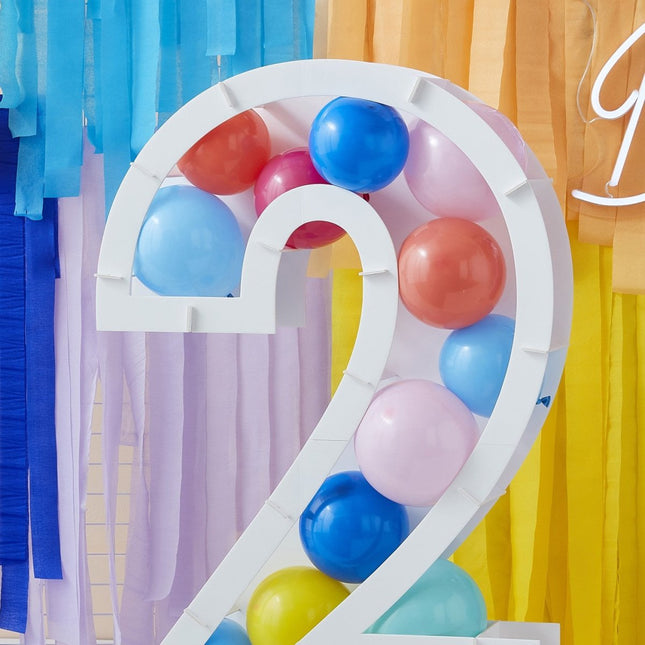 Witte Ballonnen Standaard 2 Jaar 81cm van Ginger Ray koop je bij Partywinkel