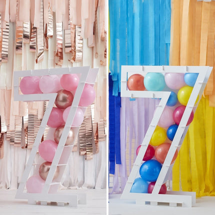 Witte Ballonnen Standaard 7 Jaar 81cm van Ginger Ray koop je bij Partywinkel