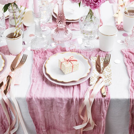 Witte Borden Gouden Rand 18,5cm 6st van Partydeco koop je bij Partywinkel