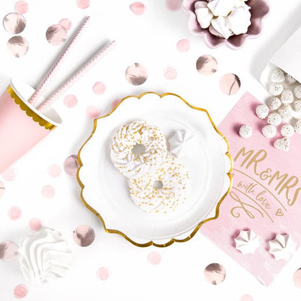 Witte Borden Gouden Rand 18,5cm 6st van Partydeco koop je bij Partywinkel