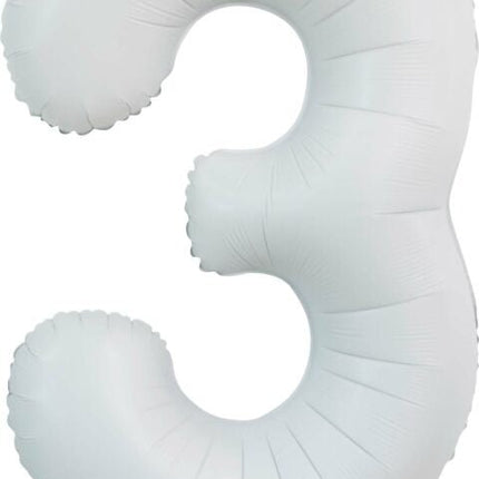 Witte Cijfer Ballon 3 Jaar Glans 86cm van WeFiesta koop je bij Partywinkel