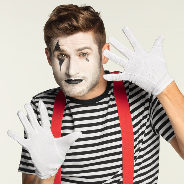 Witte Handschoenen met Drukknop van Boland koop je bij Partywinkel