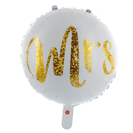 Witte Helium Ballon Mrs Leeg 45cm van VDV Benefit koop je bij Partywinkel