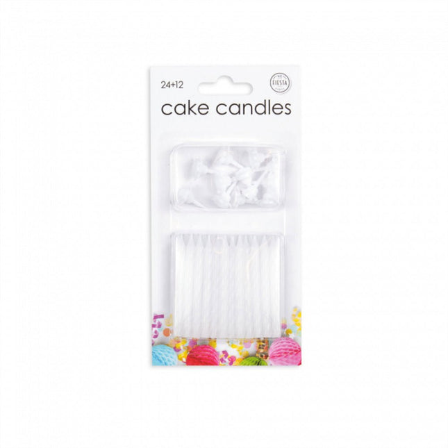 Witte Kaarsjes Houders 6cm 24st van Haza Witbaard koop je bij Partywinkel