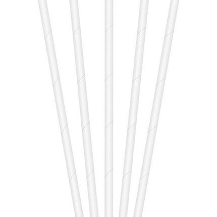 Witte Rietjes Papieren 19,7cm 100st van Procos koop je bij Partywinkel