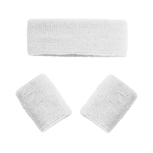 Witte Set Hoofdband Polsbandjes van Partychimp koop je bij Partywinkel