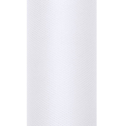 Witte Tule Rol 80cm 9m van Partydeco koop je bij Partywinkel