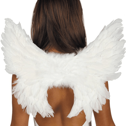Witte Vleugels Veren 50cm van Fiestas Guirca koop je bij Partywinkel