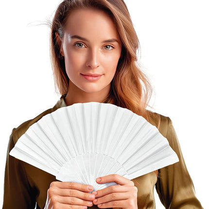 Witte Waaier van Fiestas Guirca koop je bij Partywinkel